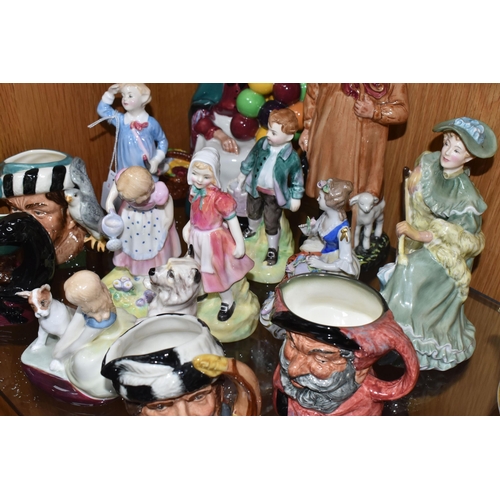 754 - A GROUP OF MOSTY ROYAL DOULTON FIGURINES AND ORNAMENTS to include the 'Old Balloon Seller' HN1315 (p... 