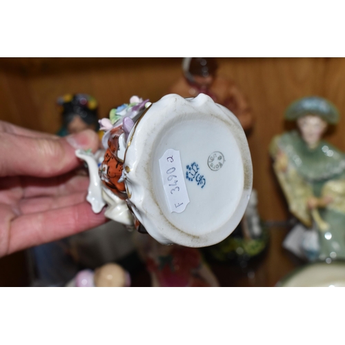 754 - A GROUP OF MOSTY ROYAL DOULTON FIGURINES AND ORNAMENTS to include the 'Old Balloon Seller' HN1315 (p... 