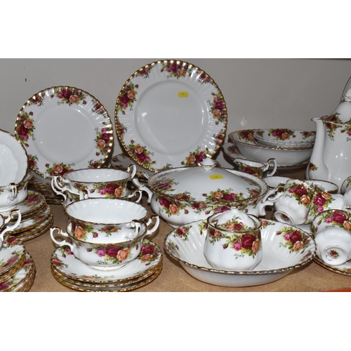 768 - EIGHTY-SIX PIECES OF ROYAL ALBERT 'OLD COUNTRY ROSES' DINNER AND COFFEE WARES to include three lidde... 