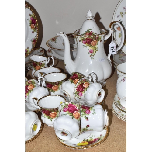 768 - EIGHTY-SIX PIECES OF ROYAL ALBERT 'OLD COUNTRY ROSES' DINNER AND COFFEE WARES to include three lidde... 