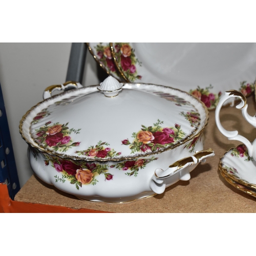 768 - EIGHTY-SIX PIECES OF ROYAL ALBERT 'OLD COUNTRY ROSES' DINNER AND COFFEE WARES to include three lidde... 