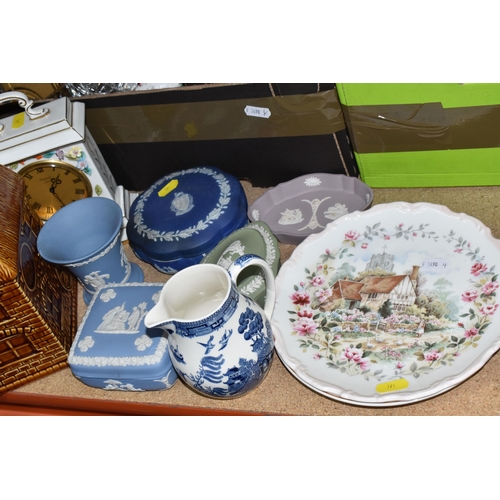 771 - TWO BOXES AND LOOSE GLASS, CERAMICS ETC to include issues one to eight of Wedgwood 'Country Days' co... 