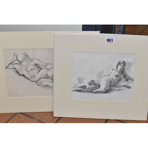 951 - ATTRIBUTED TO BERNARD MENINSKY (1891-1950) RECLINING NUDE FEMALE, an unsigned sketch of a female fig... 