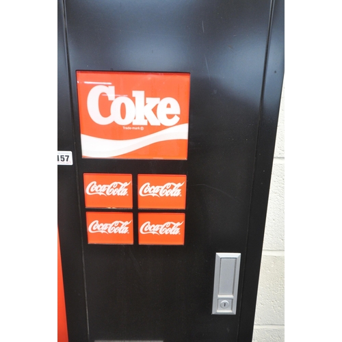 157 - A LARGE ELECTRIC COCA-COLA ADVERTISING SIGN, mimicking the front of a vending machine, on castors, w... 