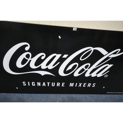 158 - A LARGE COCA-COLA SIGNATURE MIXERS ADVERTISING SIGN, 207cm x 95cm, condition report: no visible dama... 