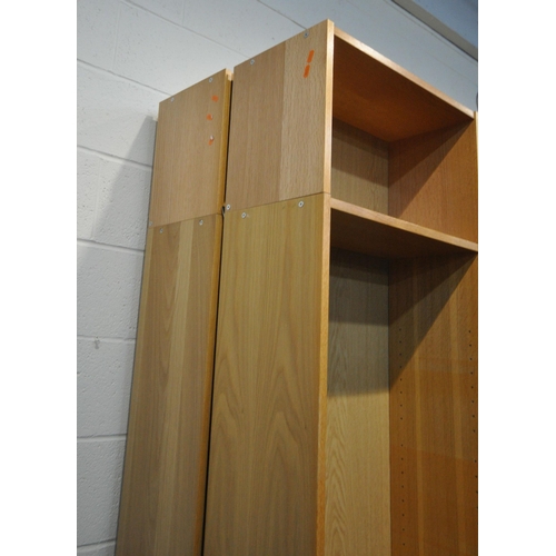 174 - SIX TALL IKEA BOOKCASES, each with a small removeable section to the top, width 60cm x depth 28cm x ... 