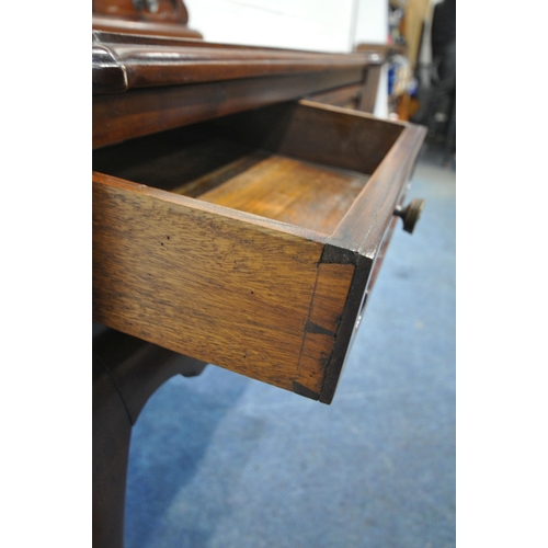 194 - A 20TH CENTURY HARDWOOD LADIES WRITING DESK , the raised back with a kidney shaped bevelled edge wal... 