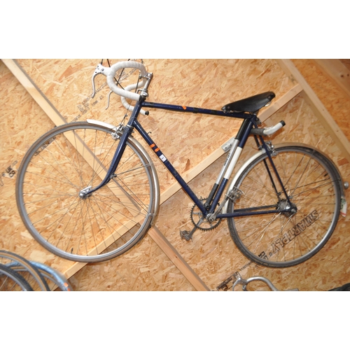 1 - A SELECTION BICYCLE PARTS, including an unbranded racing bike with 22in frame, a Brooks leather seat... 