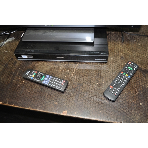 56 - A PANASONIC TX-L37E30B 37in TV WITH REMOTE and a Panasonic HDD recorder with remote (both PAT pass a... 