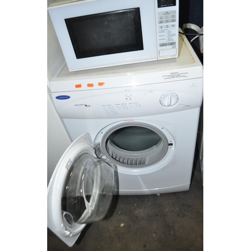 66 - A HOTPOINT TDL52 6Kg TUMBLE DRYER width 60cm, depth 60cm, height 85cm along with a Panasonic microwa... 