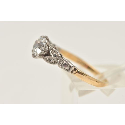 430 - A DIAMOND SINGLE STONE RING, set with an early brilliant cut diamond, measuring approximately 6.10 x... 