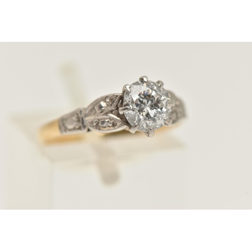 430 - A DIAMOND SINGLE STONE RING, set with an early brilliant cut diamond, measuring approximately 6.10 x... 