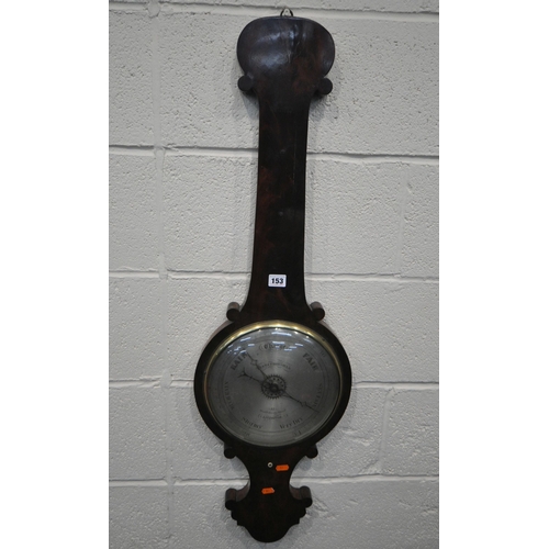 153 - KEEN AND FRODSHAM OF LIVERPOOL, A 19TH CENTURY MAHOGANY BAROMETER, with a glass convex door, thats ... 