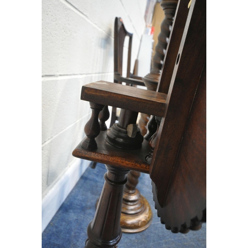 184 - A REPRODUCTION MAHOGANY CIRCULAR TILT TOP TRIPOD TABLE, with a bird cage mechanism, tapered support,... 