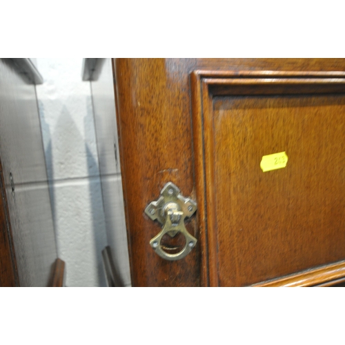 243 - AN OPPOSING PAIR OF VICTORIAN MAHOGANY BEDSIDE CABINETS, with raised back and sides, the single door... 