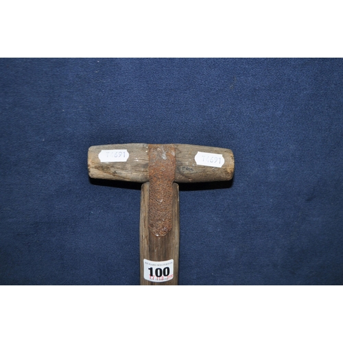 100 - AN EARLY TO MID 20th CENTURY HAY FORK with fourteen tines to 18in width