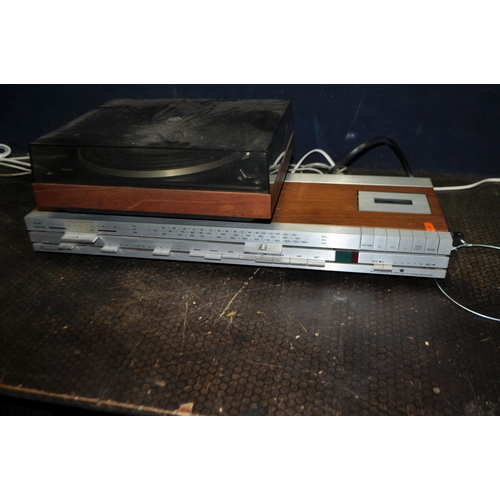 53 - A BANG AND OLUFSEN BEOGRAM 1001 TURNTABLE AND A BEOCENTER 1400 MUSIC CENTRE both in teak effect case... 