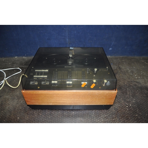 60 - A BANG AND OLUFSEN BEOCORD 1800 REEL TO REEL TAPE RECORDER in teak case with a smoked plexi glass li... 