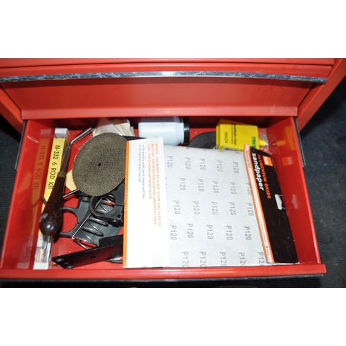 71 - A MECHANICS SIX DRAWER TOOL CHEST, width 56cm, depth 34cm, height 71cm containing tools including cl... 