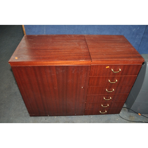 74 - A HORN COLLECTION SEWING CABINET CONTAINING A PFAFF CREATIVE 7550 SEWING MACHINE (spares or repairs)... 