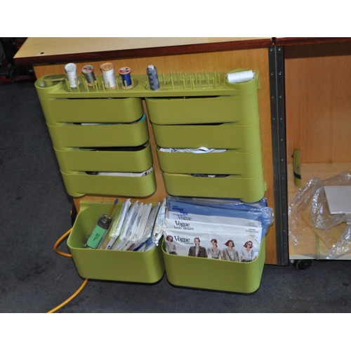 74 - A HORN COLLECTION SEWING CABINET CONTAINING A PFAFF CREATIVE 7550 SEWING MACHINE (spares or repairs)... 