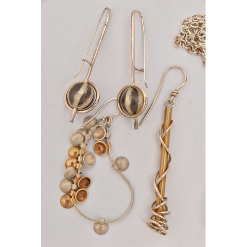 506 - A PAIR OF 'DANIEL VOIR' EARRINGS AND OTHER WHITE METAL JEWELLERY, a pair of white metal and fresh wa... 