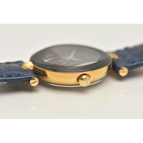 517 - A 'RADO' LADIES WRISTWATCH, quartz movement, round blue dial signed 'Rado' 'Florence', approximate c... 