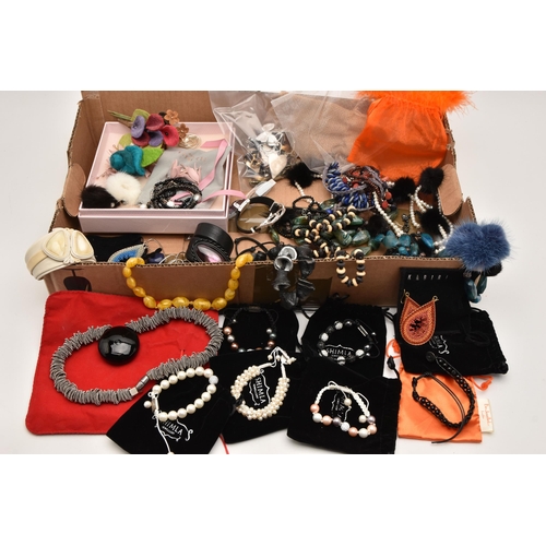 537 - AN ASSORTMENT OF BRANDED COSTUME JEWELLERY, to include six 'Shimla' bracelets a 'Ted Baker' necklace... 