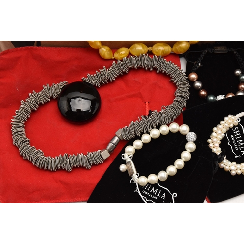 537 - AN ASSORTMENT OF BRANDED COSTUME JEWELLERY, to include six 'Shimla' bracelets a 'Ted Baker' necklace... 