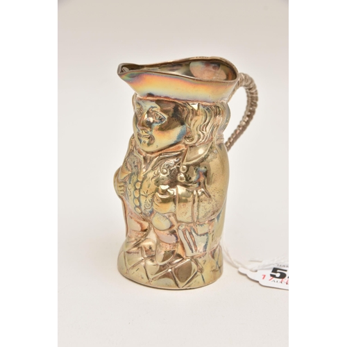 541 - A SILVER 'LEVI & SALAMAN' TOBY JUG, fitted with a scroll handle, height 8.5cm, hallmarked 'Levi & Sa... 