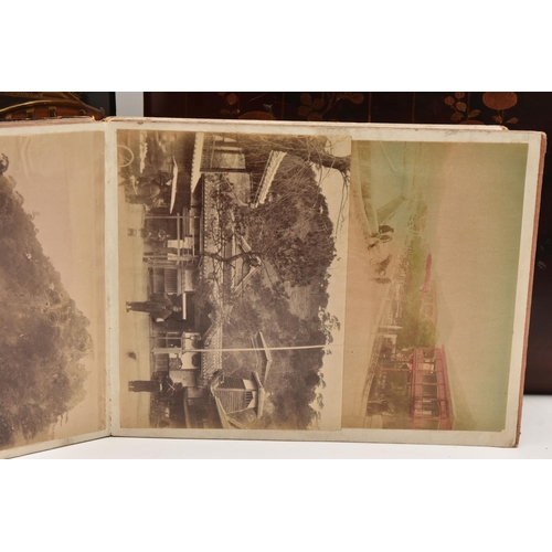 584 - THREE PHOTOGRAPH ALBUMS, containing over 450 photographs, photo postcards and copies, mostly from Sh... 