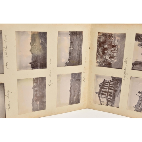 584 - THREE PHOTOGRAPH ALBUMS, containing over 450 photographs, photo postcards and copies, mostly from Sh... 