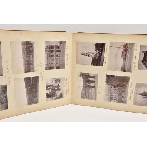 584 - THREE PHOTOGRAPH ALBUMS, containing over 450 photographs, photo postcards and copies, mostly from Sh... 