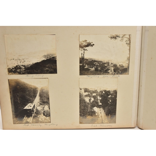 584 - THREE PHOTOGRAPH ALBUMS, containing over 450 photographs, photo postcards and copies, mostly from Sh... 