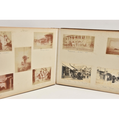 584 - THREE PHOTOGRAPH ALBUMS, containing over 450 photographs, photo postcards and copies, mostly from Sh... 