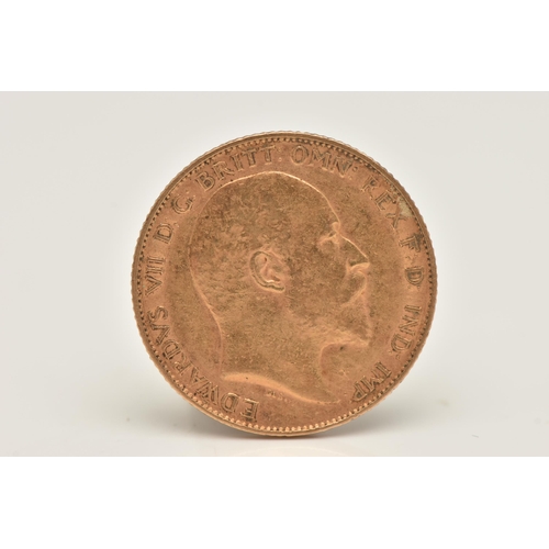 592 - A GOLD HALF SOVEREIGN COIN, 1909, EDWARD VII, 22ct, 19.3mm diameter, 4.99 grams