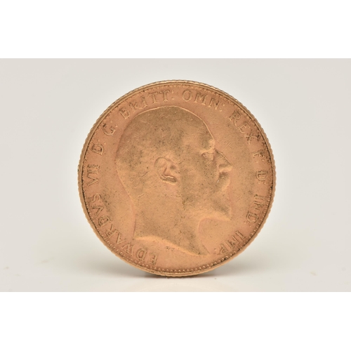 596 - A FULL GOLD SOVEREIGN COIN, EDWARD VII, 1909, 22ct, 22.05mm diameter, 7.98 grams