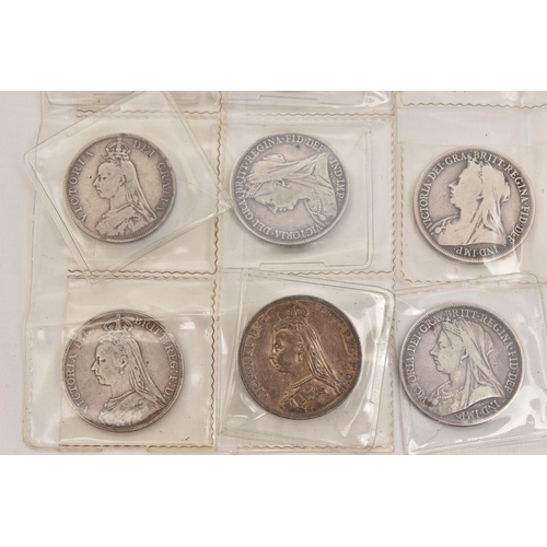 603 - A QUANTITY OF .925 CROWN COINS, all have different grades, 1887-1902 Victoria-Edward VII (24) with a... 