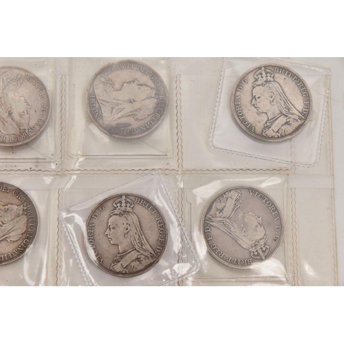 603 - A QUANTITY OF .925 CROWN COINS, all have different grades, 1887-1902 Victoria-Edward VII (24) with a... 