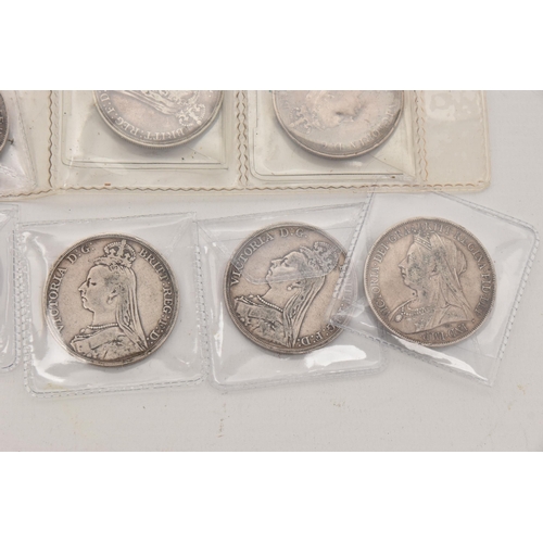 603 - A QUANTITY OF .925 CROWN COINS, all have different grades, 1887-1902 Victoria-Edward VII (24) with a... 