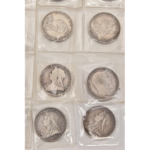 603 - A QUANTITY OF .925 CROWN COINS, all have different grades, 1887-1902 Victoria-Edward VII (24) with a... 