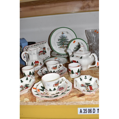 768 - A GROUP OF CHRISTMAS TABLEWARE, comprising Mason's Ironstone 'Christmas Village', 1983, designed by ... 