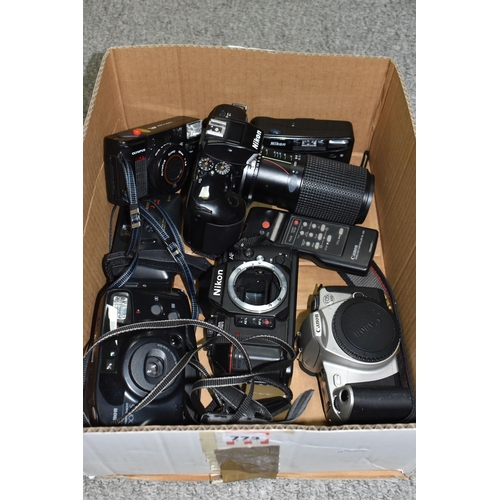 773 - ONE BOX OF ASSORTED CAMERA AND LENSES, included, Nikon F-401x, fitted with a Hoya 55mm Skylight(1B) ... 