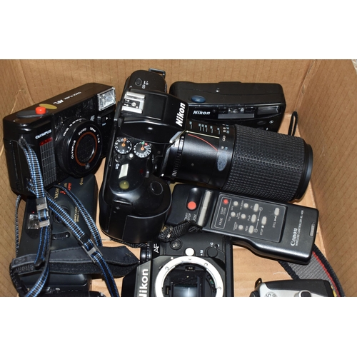 773 - ONE BOX OF ASSORTED CAMERA AND LENSES, included, Nikon F-401x, fitted with a Hoya 55mm Skylight(1B) ... 