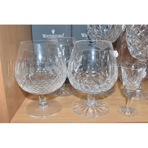 801 - A GROUP OF WATERFORD CRYSTAL, comprising seven Lismore pattern hock glasses, of which two are boxed,... 