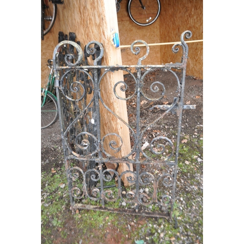 41 - A SET OF VICTORIAN WROUGHT IRON DRIVEWAY GATES with a double wide gate (162cm) and a pedestrian gate... 