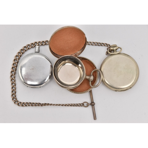 513 - A COLLECTION OF POCKET WATCHES AND NOVELTY ITEMS, to include a pocket, white enamel dial and movemen... 