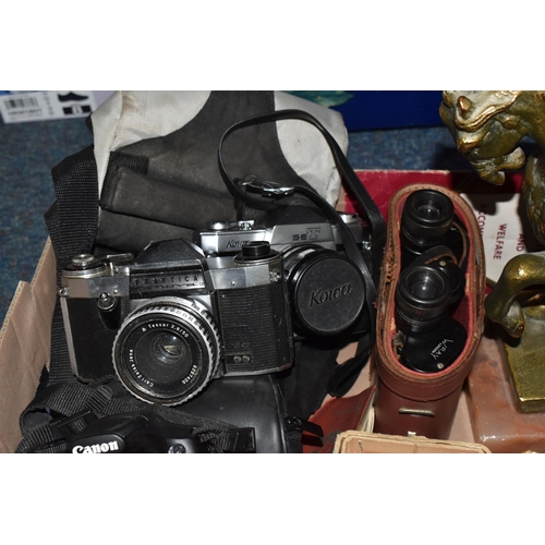 859 - ONE BOX OF CAMERAS AND MISCELLANEOUS, included, Pentax X-5 digital camera, 16 mega pixels, 26x zoom,... 