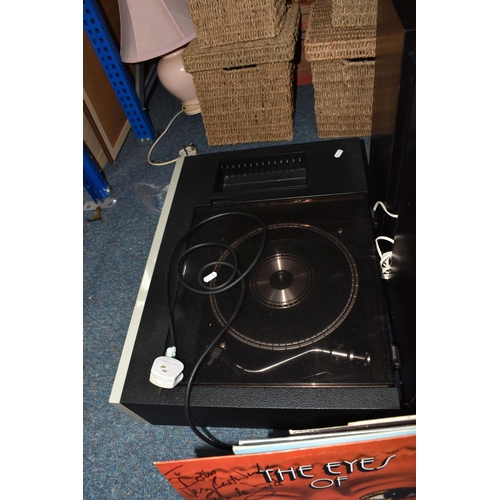 868 - TWO BOXES OF RECORDS AND LOOSE, included a Waltham stereo cassette and turn table Model STM - 50, wi... 