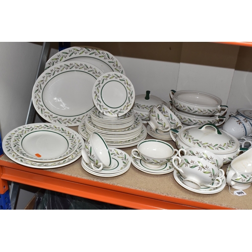 909 - ROYAL DOULTON DINNERWARE, comprising 'Almond Willow', D6373, Rd. No.32008, oval meat plates, covered... 